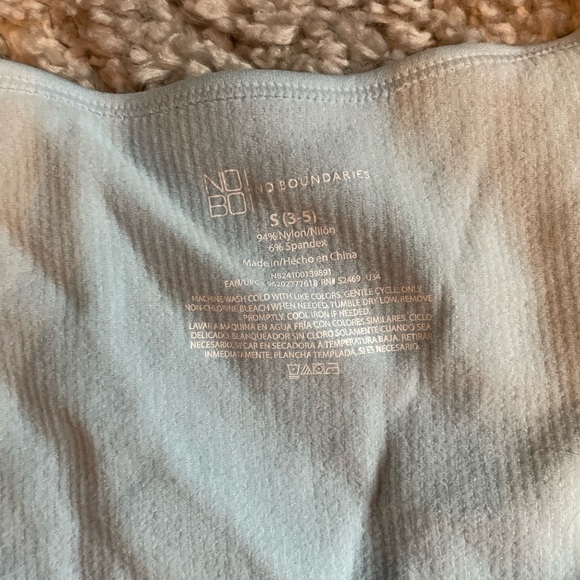 Light Blue Ribbed Women's Top - Picture 3 of 4